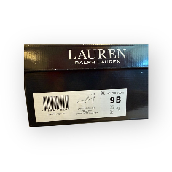 Lauren Ralph Lauren Lanette Leather Pumps Polo Tan Women’s 9B New in Box - Picture 9 of 9